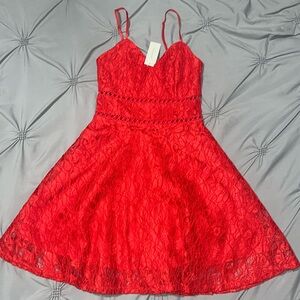 francesca’s red lace dress